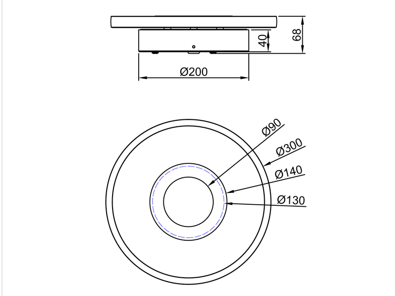 LED Deckenleuchte ASCARI, rund, Silber Chrom, Ø 30cm, dimmbar, IP44