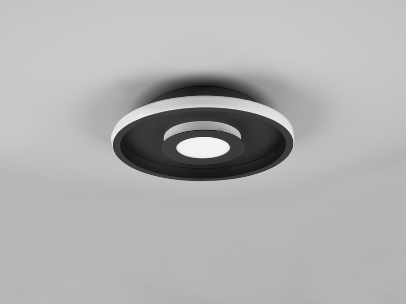 LED Deckenleuchte ASCARI rund Schwarz matt dimmbar IP44, Ø 30cm