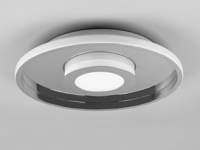 LED Deckenleuchte ASCARI rund Silber Chrom dimmbar IP44, Ø 40cm