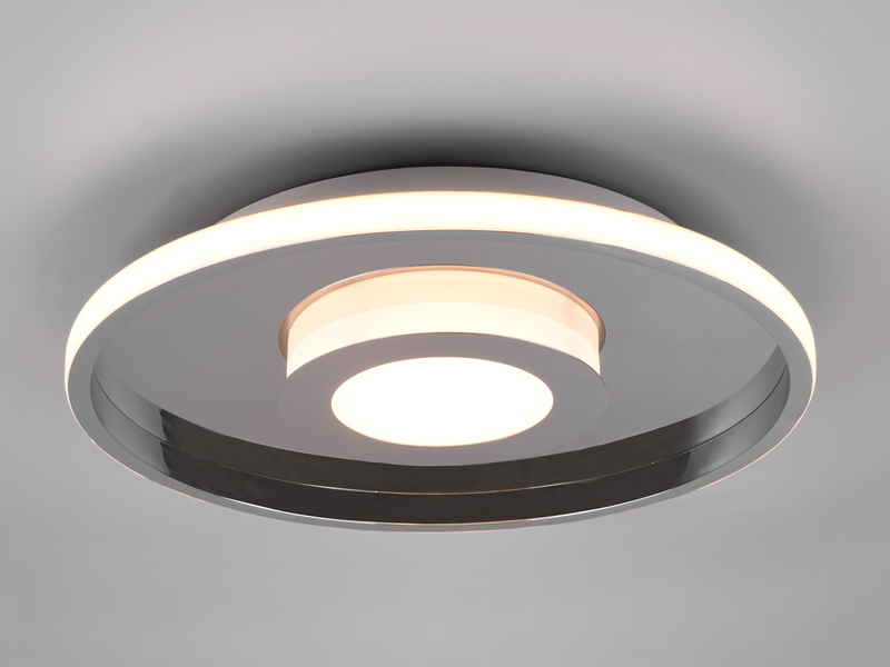 LED Deckenleuchte ASCARI rund Silber Chrom dimmbar IP44, Ø 40cm