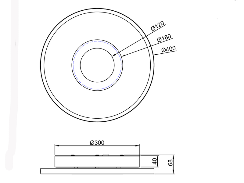 LED Deckenleuchte ASCARI rund Silber Chrom dimmbar IP44, Ø 40cm
