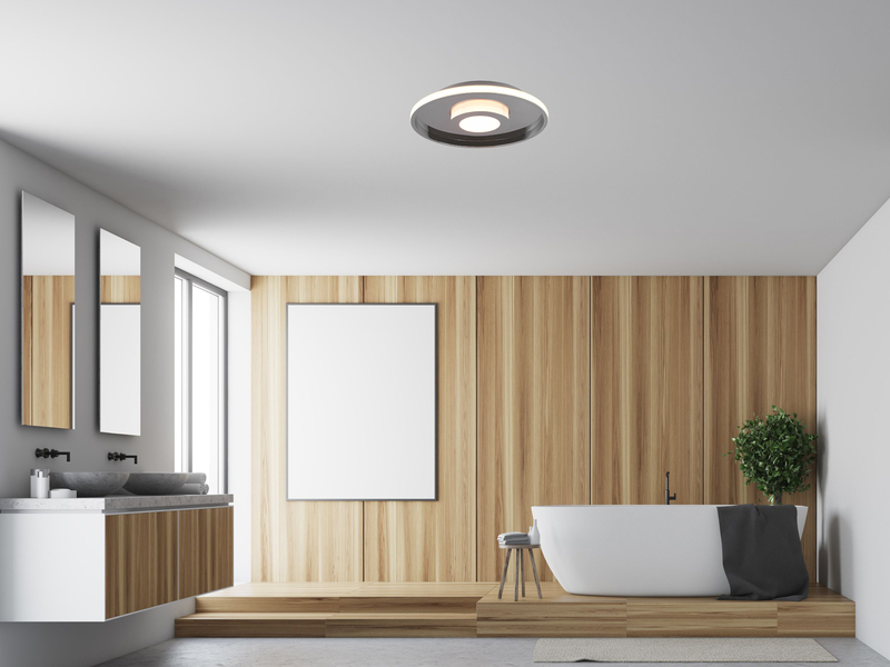 LED Deckenleuchte ASCARI rund Silber Chrom dimmbar IP44, Ø 40cm