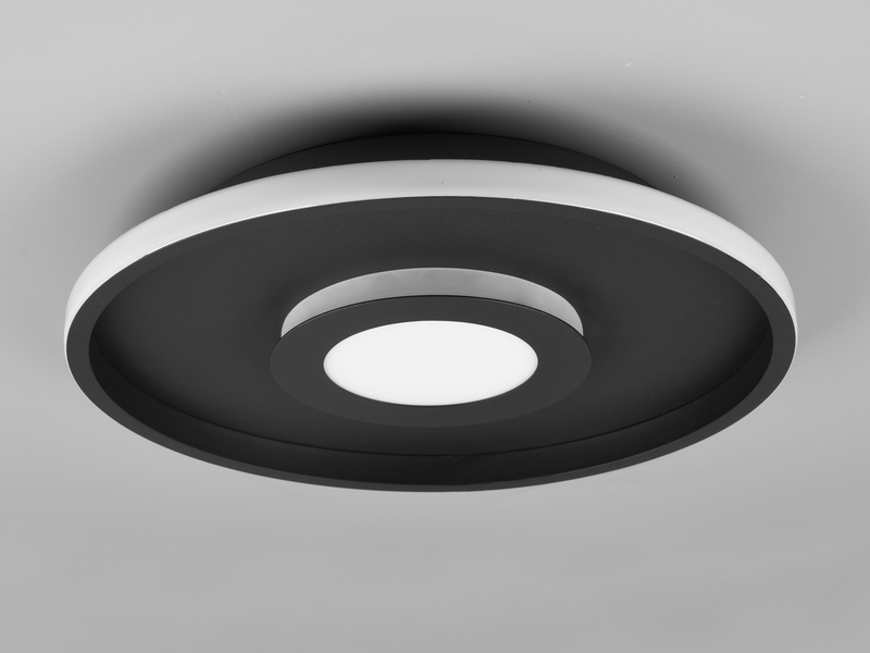 LED Deckenleuchte ASCARI rund Schwarz matt dimmbar IP44, Ø 40cm