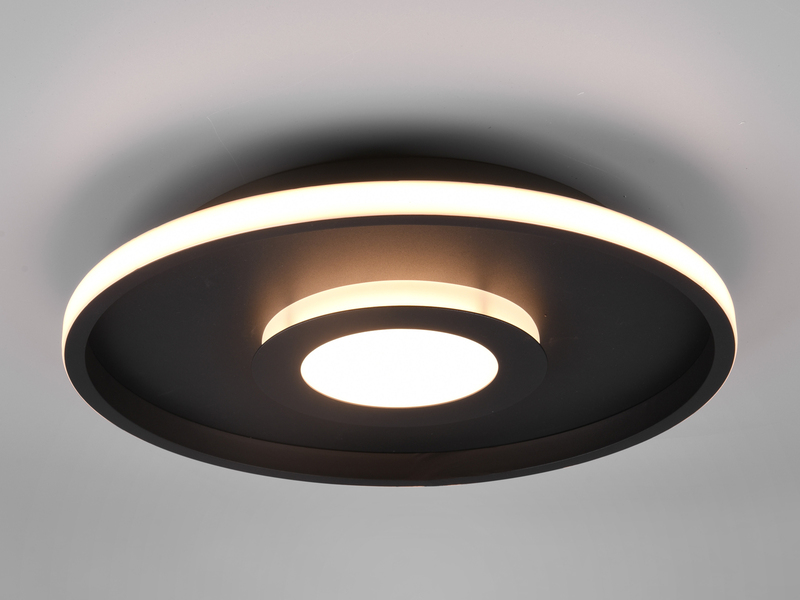 LED Deckenleuchte ASCARI rund Schwarz matt dimmbar IP44, Ø 40cm