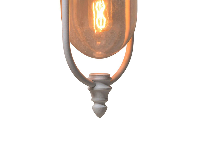 LED Außenwandleuchte Landhausstil Laterne hängend, Weiß, Höhe 46cm