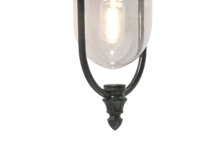 LED Außenwandleuchte Landhausstil Laterne hängend, Grün, Höhe 46cm