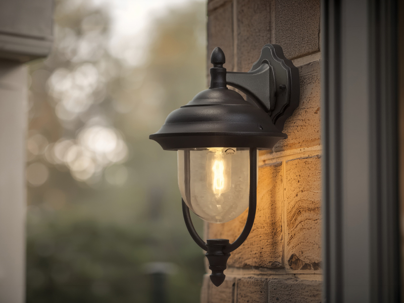 LED Außenwandleuchte Landhausstil Laterne hängend, Schwarz, Höhe 46cm