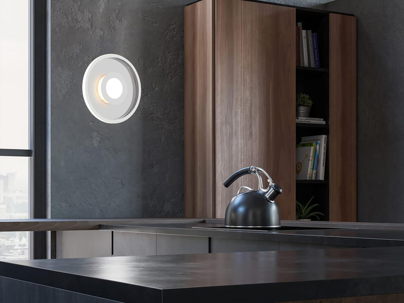 LED Deckenleuchte 2er Set Silber Chrom mit Switch Dimmer IP44, Ø 30cm