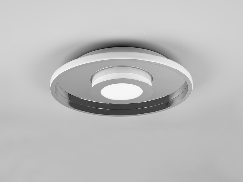 LED Deckenleuchte 2er Set Silber Chrom mit Switch Dimmer IP44, Ø 30cm
