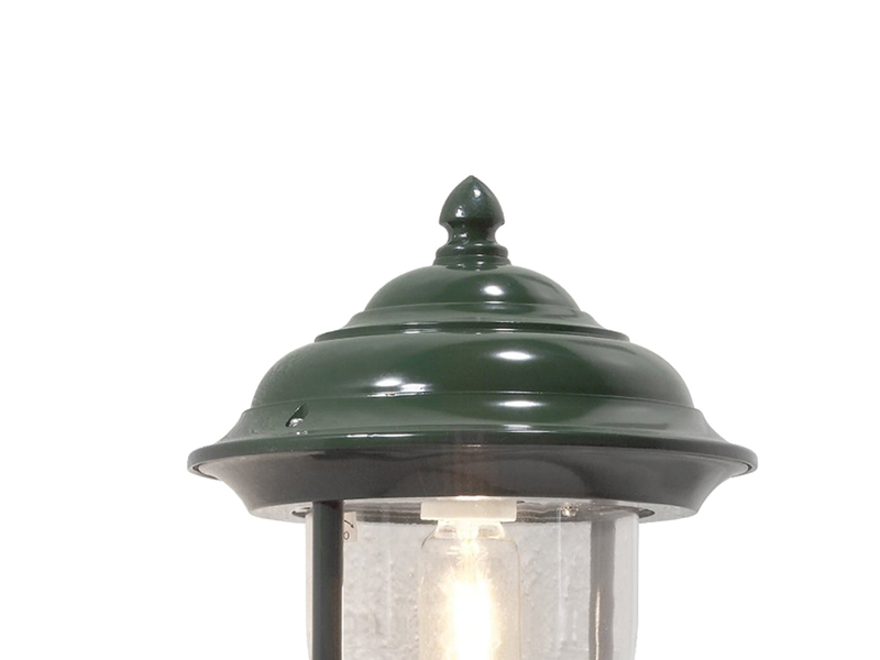 LED Außenwandleuchte Landhausstil Laterne stehend, Grün, Höhe 43cm