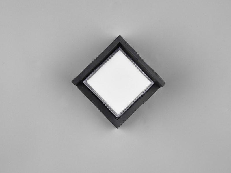 LED Außenwandleuchte PUNO Schwarz Fassadenbeleuchtung Würfel eckig 15x15cm