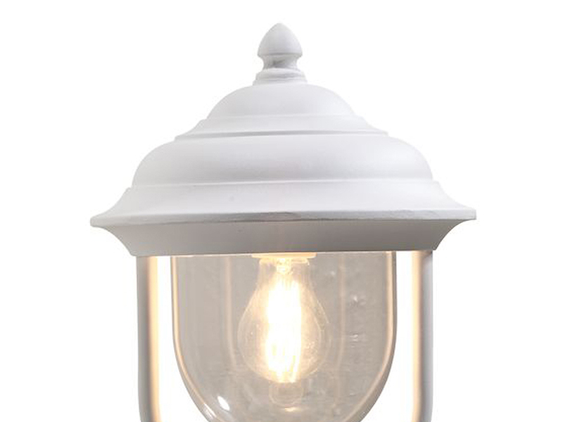 LED Sockelleuchte, Gartenlaterne im Landhausstil Weiß, Höhe 54cm