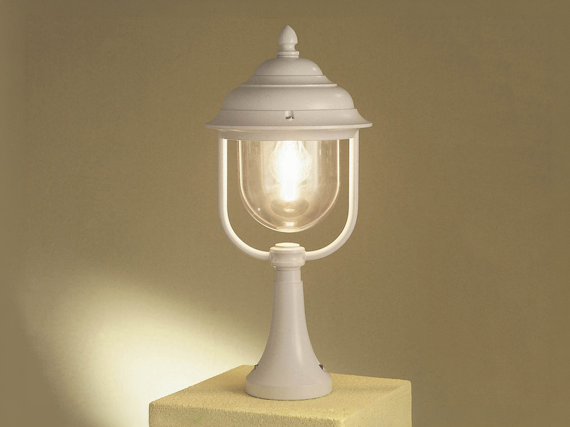 LED Sockelleuchte, Gartenlaterne im Landhausstil Weiß, Höhe 54cm