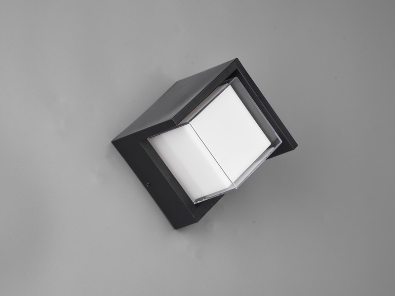 LED Außenwandleuchten 2er SET Schwarz Fassadenbeleuchtung Würfel eckig 15x15cm