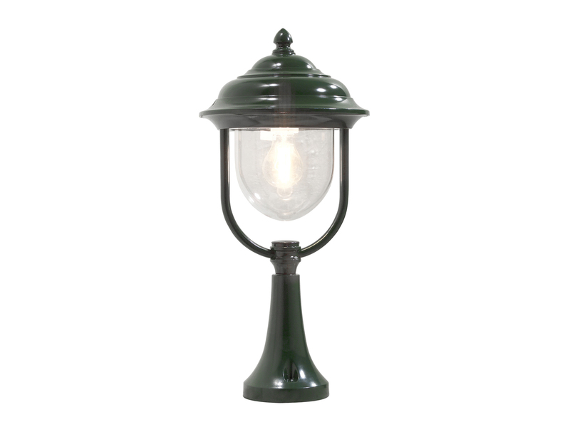 LED Sockelleuchte, Gartenlaterne im Landhausstil Grün, Höhe 54cm