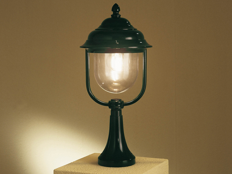 LED Sockelleuchte, Gartenlaterne im Landhausstil Grün, Höhe 54cm