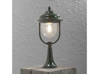 LED Sockelleuchte, Gartenlaterne im Landhausstil Grün, Höhe 54cm