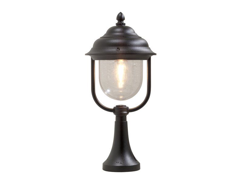 LED Sockelleuchte, Gartenlaterne im Landhausstil Schwarz, Höhe 54cm