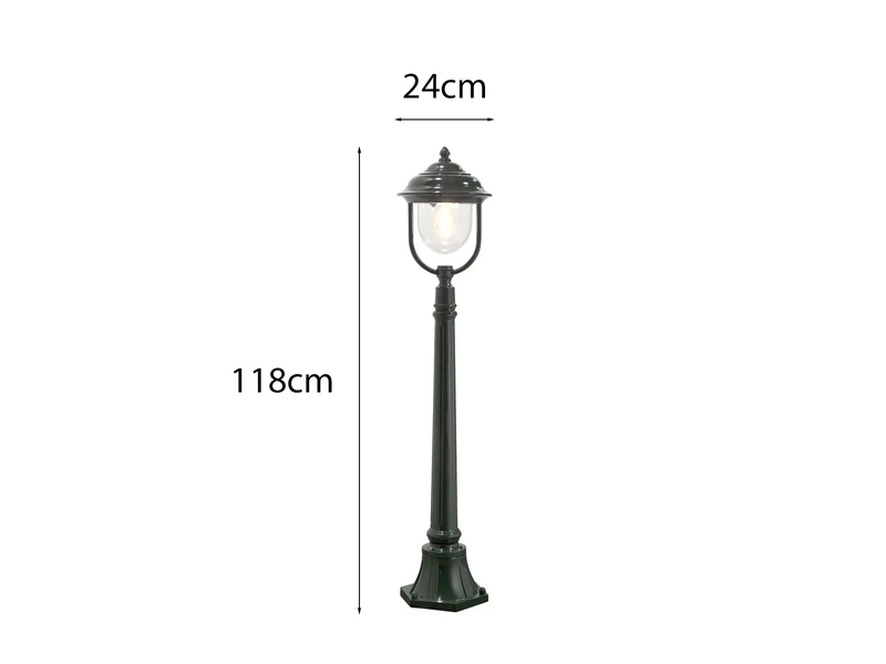 LED Außen Standlaterne Wegeleuchte im Landhausstil, grün, Höhe 118cm