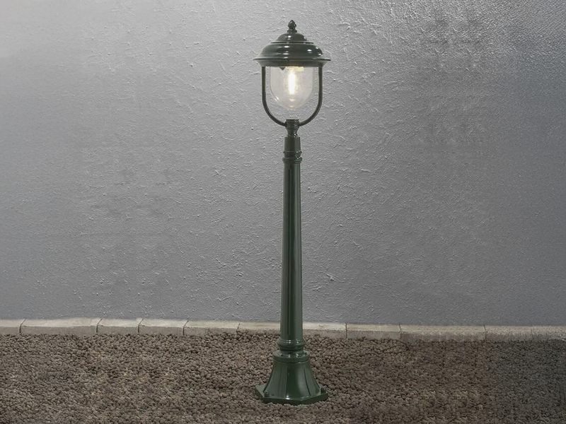 LED Wegeleuchte im Landhausstil, Gartenlaterne Grün, Höhe 118cm