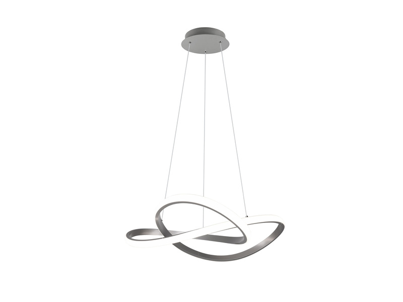 LED Pendelleuchte COURSE Silber mit Stufen Dimmer, 4000K Neutralweiß, Ø 60cm