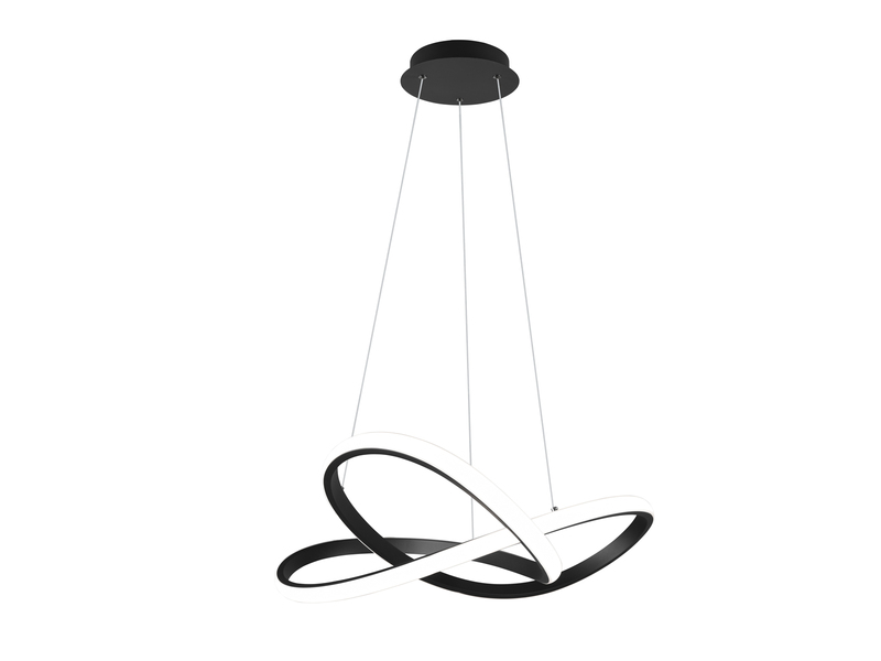 LED Pendelleuchte COURSE Schwarz mit Stufen Dimmer, 4000K Neutralweiß, Ø 60cm