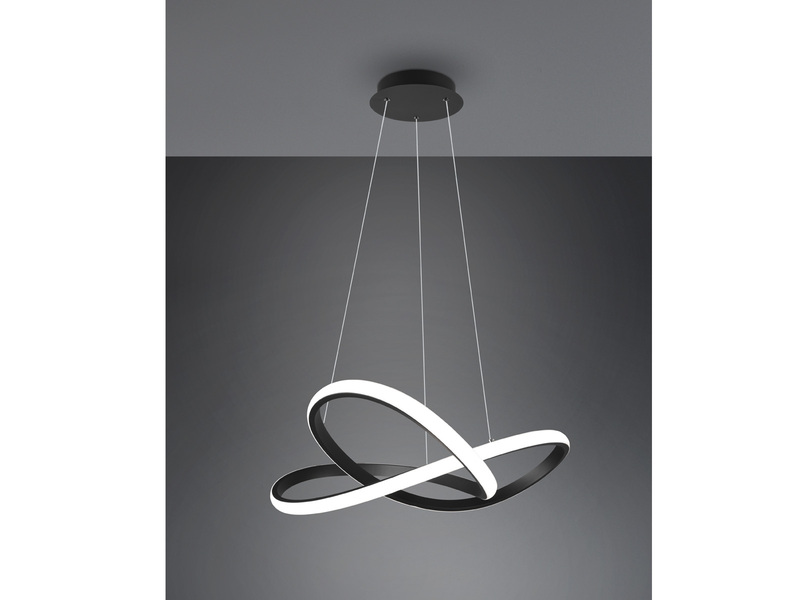 LED Pendelleuchte COURSE Schwarz mit Stufen Dimmer, 4000K Neutralweiß, Ø 60cm