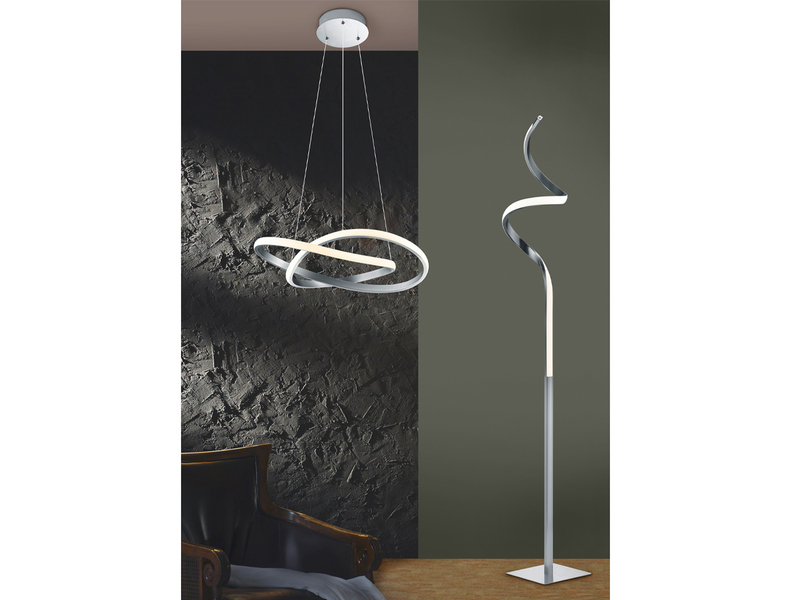 LED Deckenleuchte COURSE Silber mit Stufen Dimmer, 4000K Neutralweiß, Ø 45cm