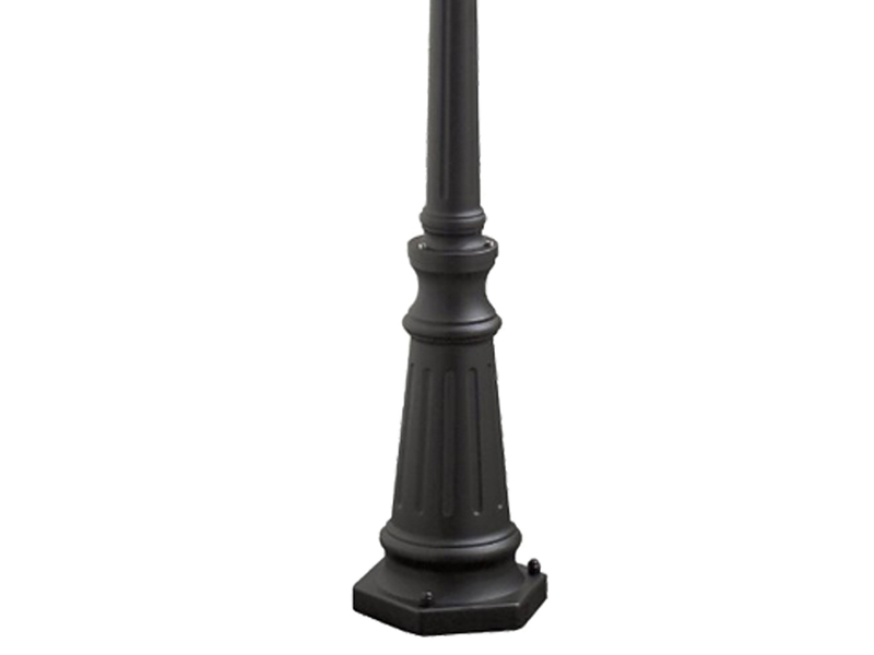 LED Straßenlaterne im Landhausstil, 3-flammig aus Aluminium Schwarz, Höhe 218cm