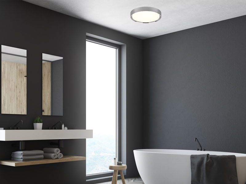 LED Deckenleuchte CLARIMO in Silber Chrom IP44 Badlampe, Ø 33cm