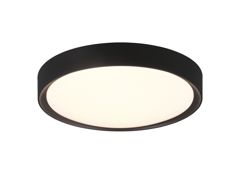 LED Deckenleuchte CLARIMO in Schwarz matt IP44 Badlampe, Ø 33cm