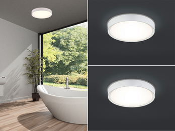 LED Deckenleuchte 2er Set in Weiß IP44 Badlampen, Ø 33cm