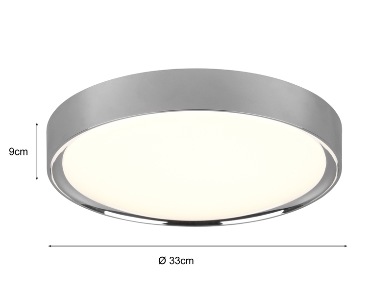 LED Deckenleuchte 2er Set in Silber Chrom Ø 33cm, IP44 - Badlampen