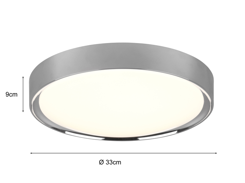LED Deckenleuchte 2er Set in Silber Chrom IP44 Badlampen, Ø 33cm