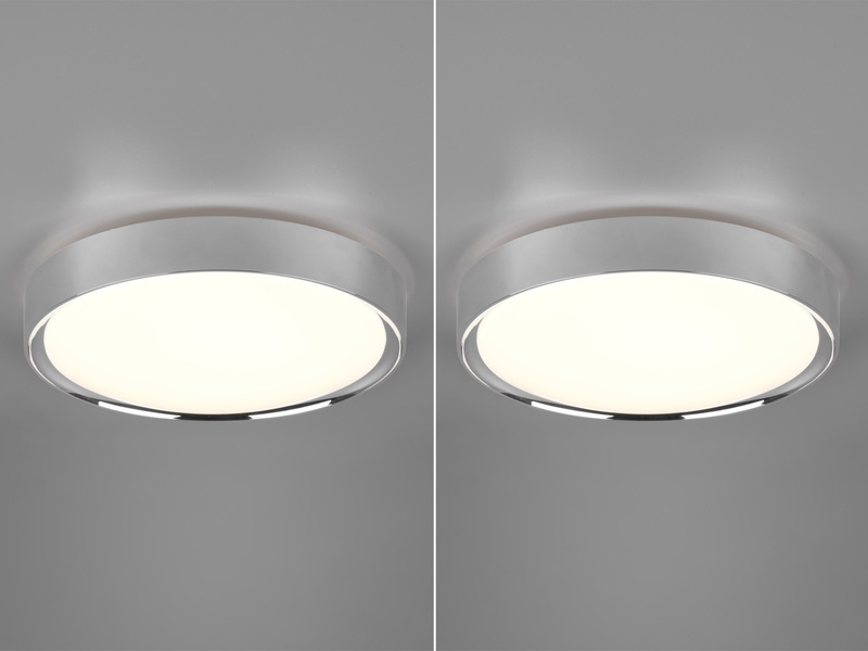 LED Deckenleuchte 2er Set in Silber Chrom IP44 Badlampen, Ø 33cm
