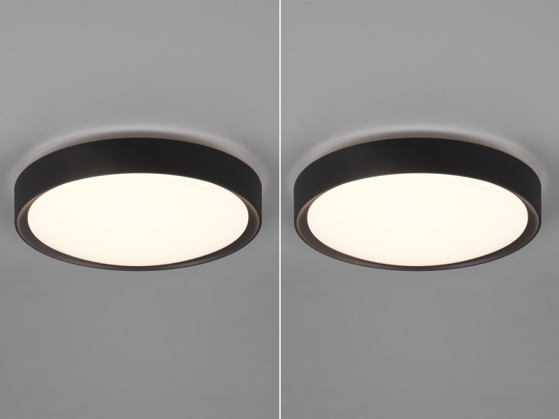 LED Deckenleuchte 2er Set in Schwarz matt IP44 Badlampen, Ø 33cm