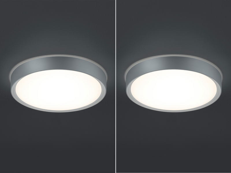 LED Deckenleuchte 2er Set in Grau Titanfarben IP44 Badlampen, Ø 33cm