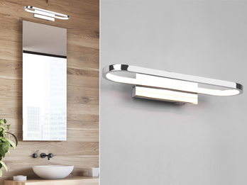 LED Badezimmer Wandleuchte GIANNI in Chrom - Spiegelleuchte, Breite 40cm