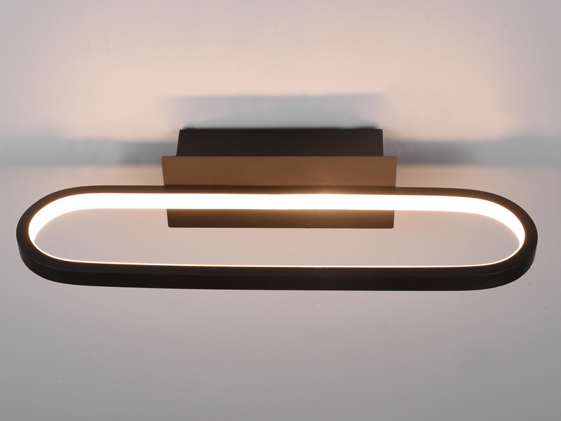 LED Badezimmer Wandleuchte GIANNI in Schwarz - Spiegelleuchte, Breite 40cm