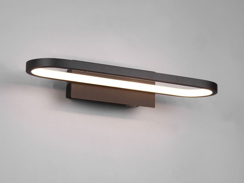 LED Badezimmer Wandleuchte GIANNI in Schwarz - Spiegelleuchte, Breite 40cm