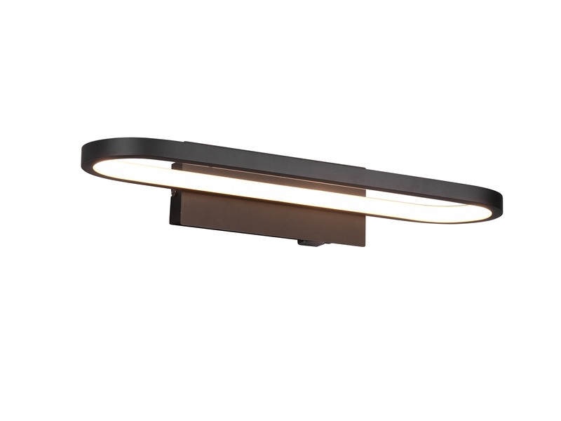 LED Badezimmer Wandleuchte GIANNI in Schwarz - Spiegelleuchte, Breite 40cm