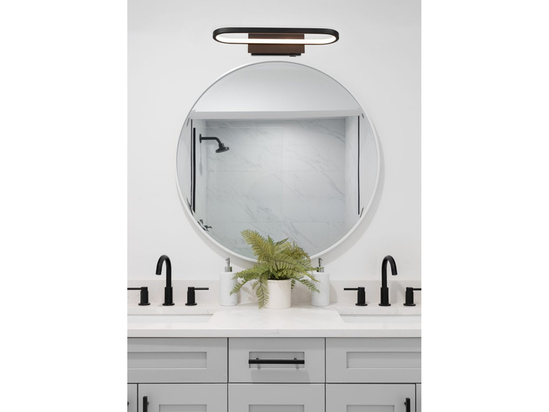LED Badezimmer Wandleuchte GIANNI in Schwarz - Spiegelleuchte, Breite 40cm