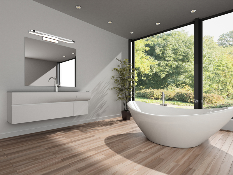 LED Badezimmer Wandleuchte GIANNI in Chrom - Spiegelleuchte, Breite 60cm