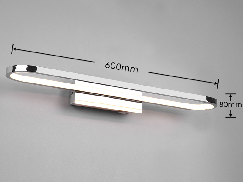 LED Badezimmer Wandleuchte GIANNI in Chrom - Spiegelleuchte, Breite 60cm