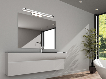 LED Badezimmer Wandleuchte GIANNI in Chrom, Breite 60cm - Spiegelleuchte