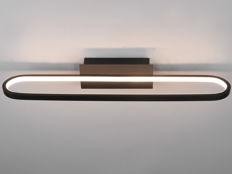 LED Badezimmer Wandleuchte GIANNI in Schwarz - Spiegelleuchte, Breite 60cm