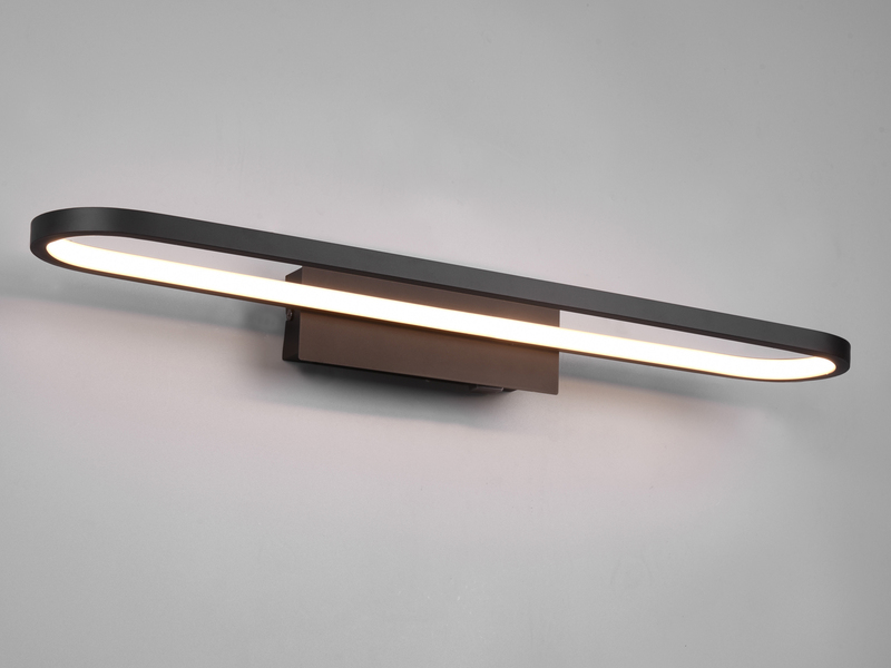 LED Badezimmer Wandleuchte GIANNI in Schwarz - Spiegelleuchte, Breite 60cm