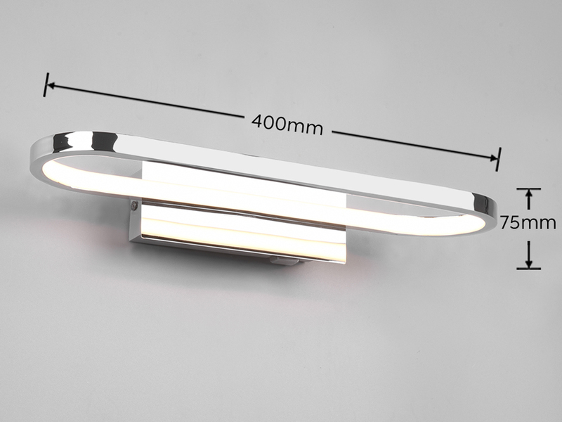 LED Badezimmer Wandleuchte 2er Set in Chrom - Spiegelleuchten, Breite 40cm