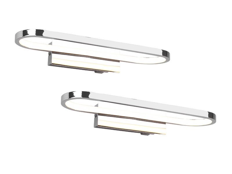 LED Badezimmer Wandleuchte 2er Set in Chrom - Spiegelleuchten, Breite 40cm