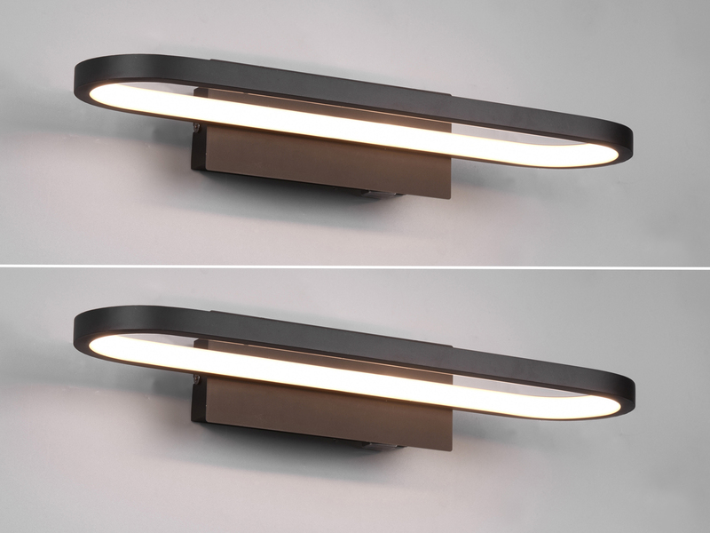 LED Badezimmer Wandleuchte 2er Set in Schwarz - Spiegelleuchten, Breite 40cm